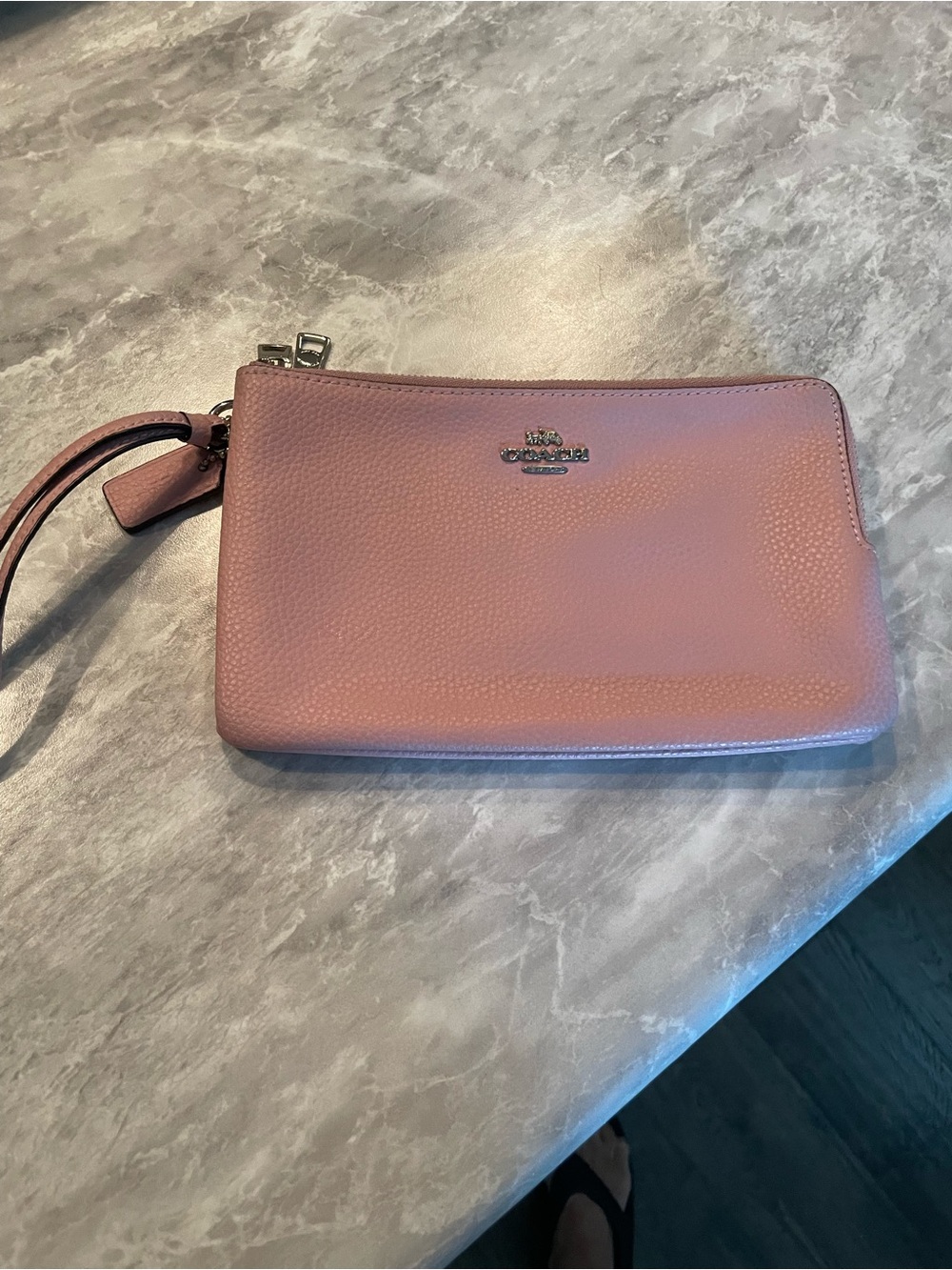 Coach Dusty Rose Pebbled Leather Wristlet